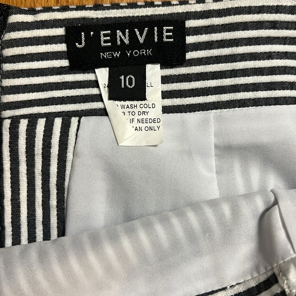 J’ENVIE New York Stripe Knee-Length Pencil Skirt Size 10 Office Coastal Nautical - Picture 2 of 10